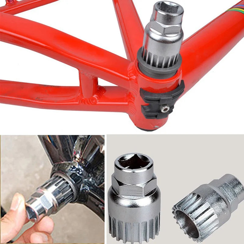 Kits de ferramentas multifuncionais para reparo de bicicletas Cortador de corrente Removedor de suporte inferior Extrator de manivela de roda livre Ferramentas de remoção de MTB RR7262