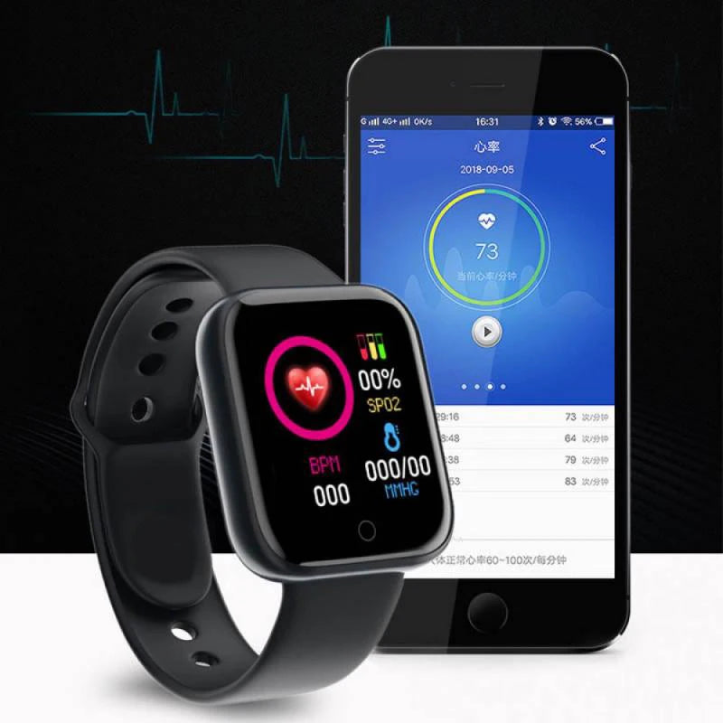 Relógio Inteligente Multifuncional Homens Mulheres Bluetooth Conectado Telefone Música Fitness Esportes Pulseira Monitor de Sono Y68 Smartwatch D20