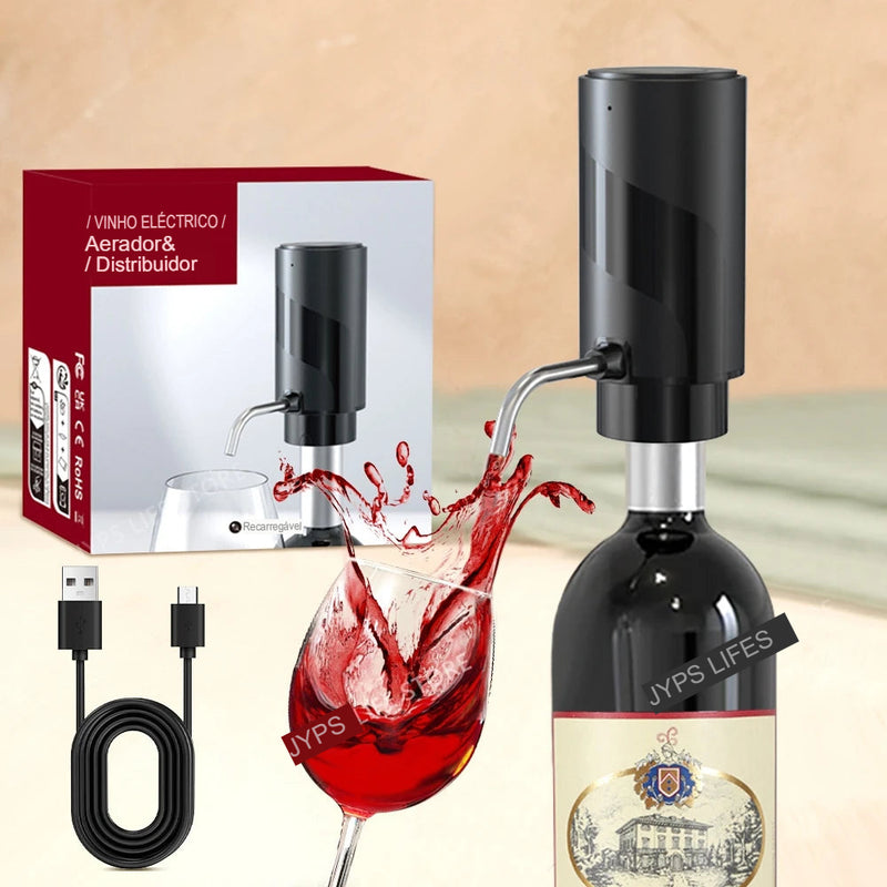 Distribuidor de vinho elétrico recarregável, decantador de vinho automático, distribuidor de vinho elétrico inteligente, ferramenta de cozinha para festa, presente