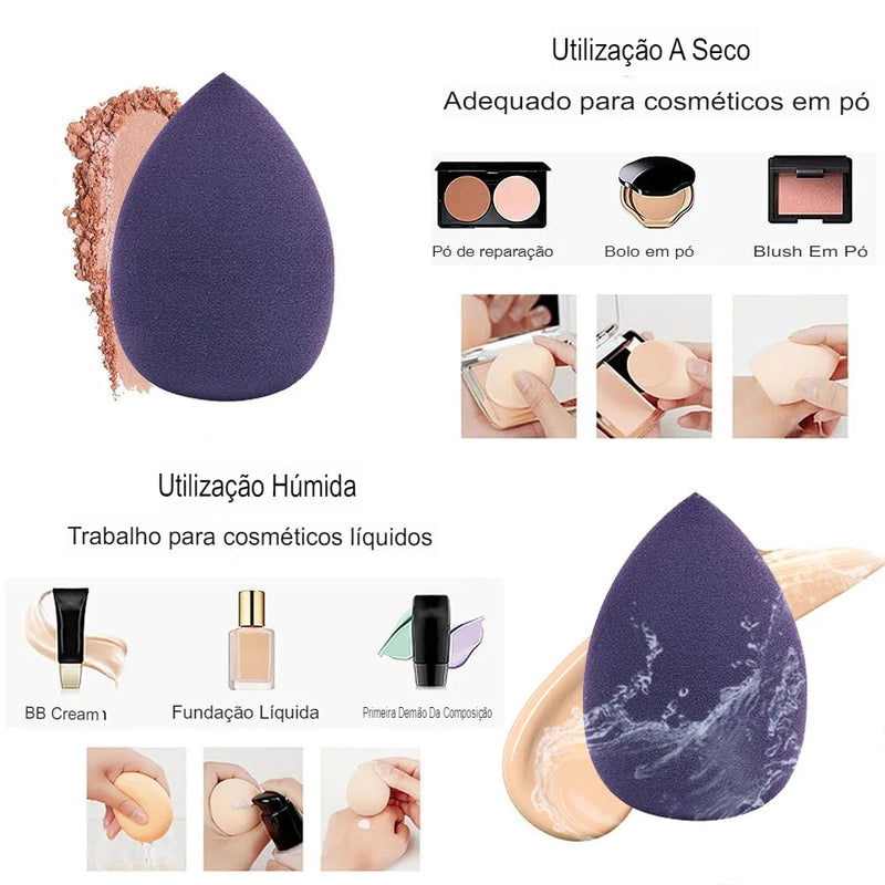 12 peças de esponja de maquiagem Beauty Egg Blender Suave Pó Puff para Base Cosmética Esponjas Acessórios de Maquiagem Feminina Ferramentas de Beleza