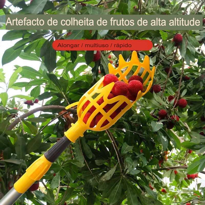 Dispositivo de colheita de jardim de fazenda, ferramentas de jardim, cabeça de colheita de frutas de cesta profunda, coletor de frutas conveniente, colheita de maçã e pêssego