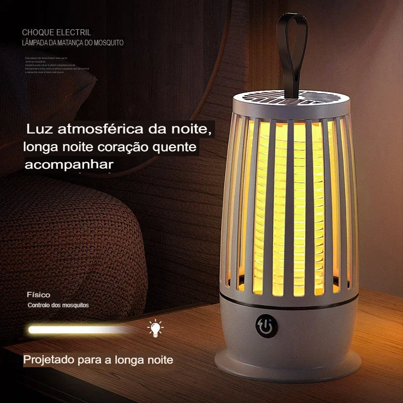 Lâmpada repelente portátil para matar mosquitos, aquecedor, armadilha para moscas, mata insetos elétricos, lâmpada anti-mosquito silenciosa, recarregável por USB, para ambientes internos