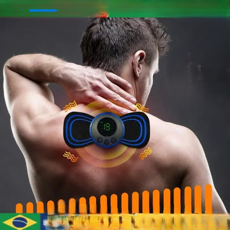 Mini massageador EMS portátil elétrico para pescoço Para alívio da dor muscular cervical