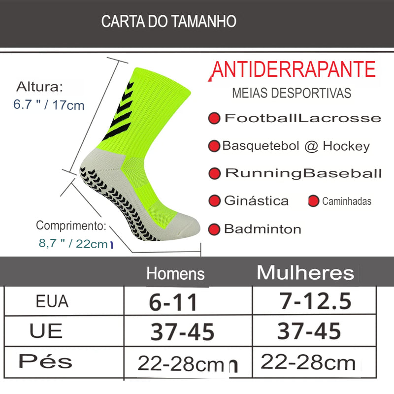 Meias esportivas antiderrapantes, almofadadas, respiráveis, para corrida, ioga, basquete, caminhadas, Meias de futebol masculinas, meias esportivas de aderência