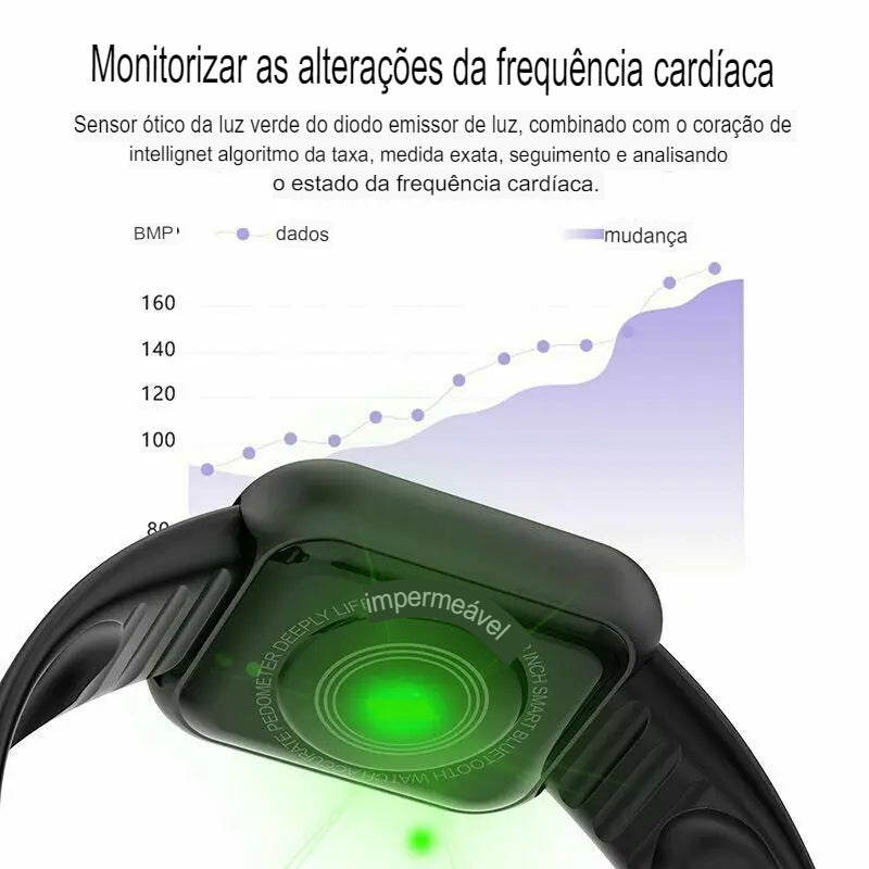 Relógio Inteligente Multifuncional Homens Mulheres Bluetooth Conectado Telefone Música Fitness Esportes Pulseira Monitor de Sono Y68 Smartwatch D20