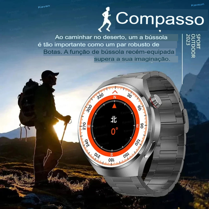 HUAWEI GT4 Pro GPS NFC Smart Watch Homens 360*360 Tela AMOLED Frequência cardíaca Bluetooth Chamada IP68 À Prova D'Água Homem Smartwatch 2024