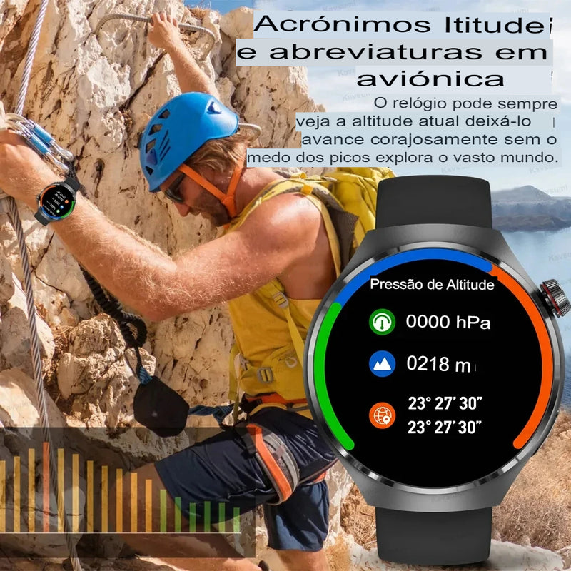 HUAWEI GT4 Pro GPS NFC Smart Watch Homens 360*360 Tela AMOLED Frequência cardíaca Bluetooth Chamada IP68 À Prova D'Água Homem Smartwatch 2024