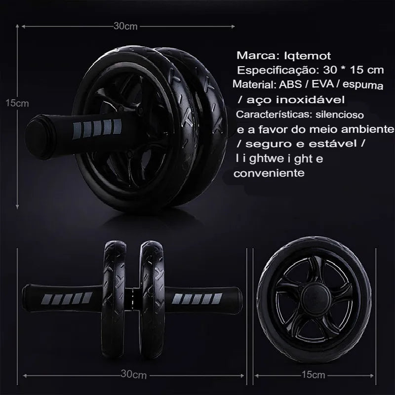 Equipamento de treinamento abdominal sem ruído para exercícios de força em academia  AB Roller Wheel Roller Keep Fit Wheels Home Crunch Artifact