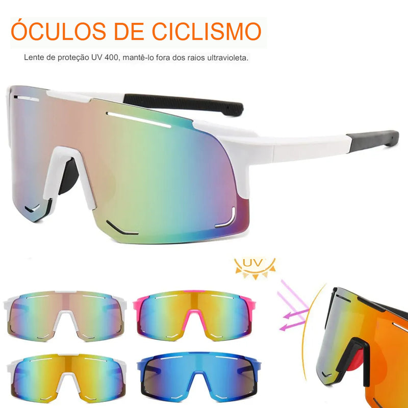 Óculos de sol polarizados para ciclismo, proteção UV, à prova de vento, para homens e mulheres, lentes polarizadas, para ciclismo de estrada, óculos esportivos